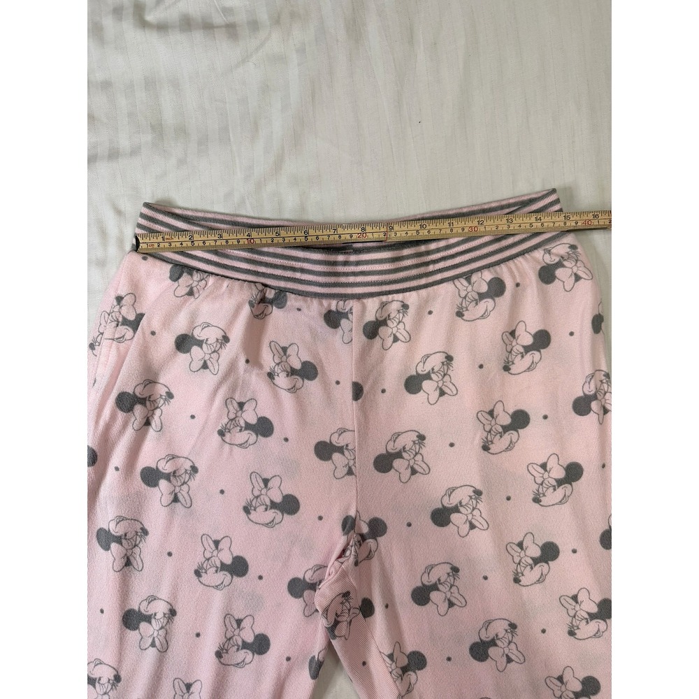 Disney Minnie Mouse Pink Gray Pajama Set Top Pants Women Medium - Picture 12 of 14